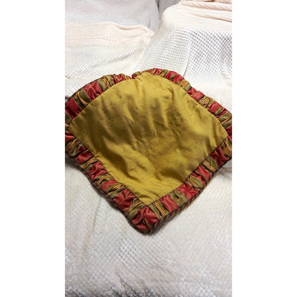 Croscill Home Townhouse Pillow Sham Gold Merlot Rose Sage Stripe Silky Border